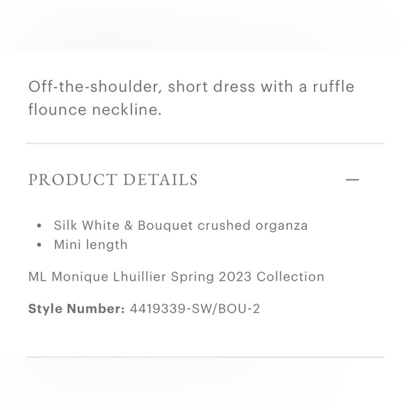 ML MONIQUE LHUILLIER size 2 Off the Shoulder Organza Dress - Picture 9 of 11